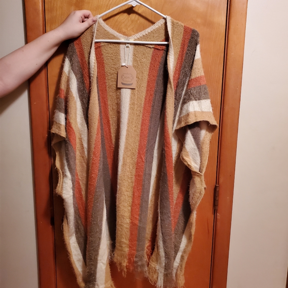 KORI AMERICA Fall Striped Cardigan